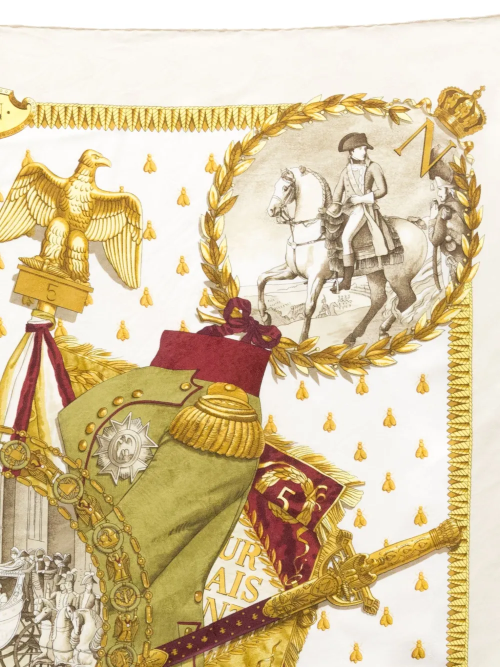 Pre-owned Hermes 1960s Napoleon By Philippe Ledoux Scarf In Neutrals