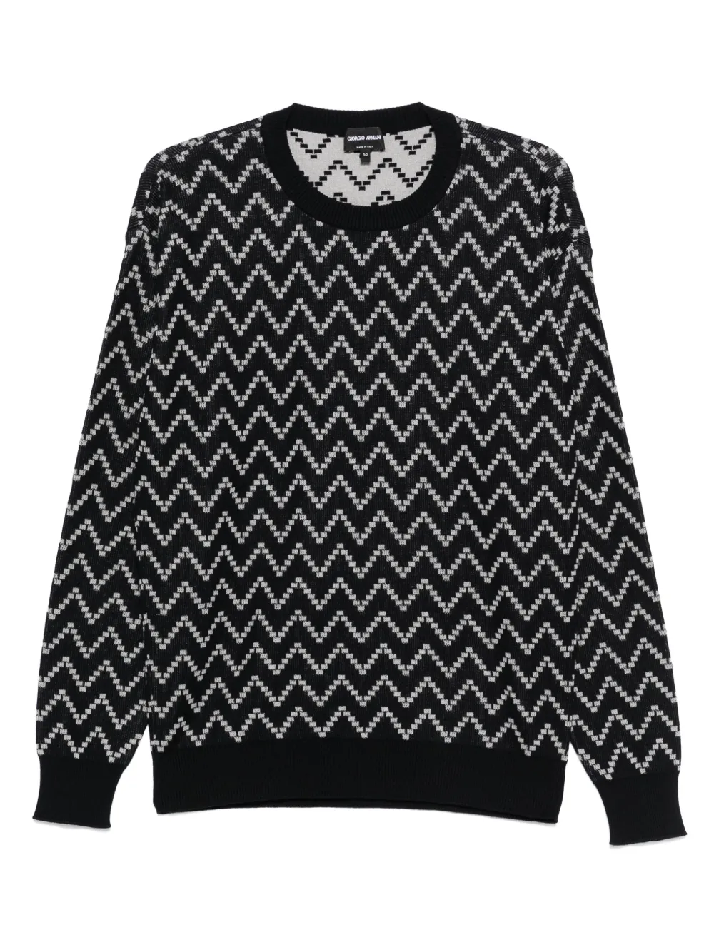 Giorgio Armani zigzag-pattern jumper | Blue | Image 1