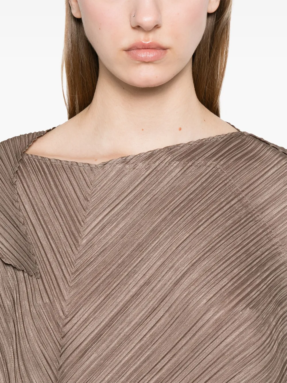 Pleats Please Issey Miyake Flare blouse Bruin