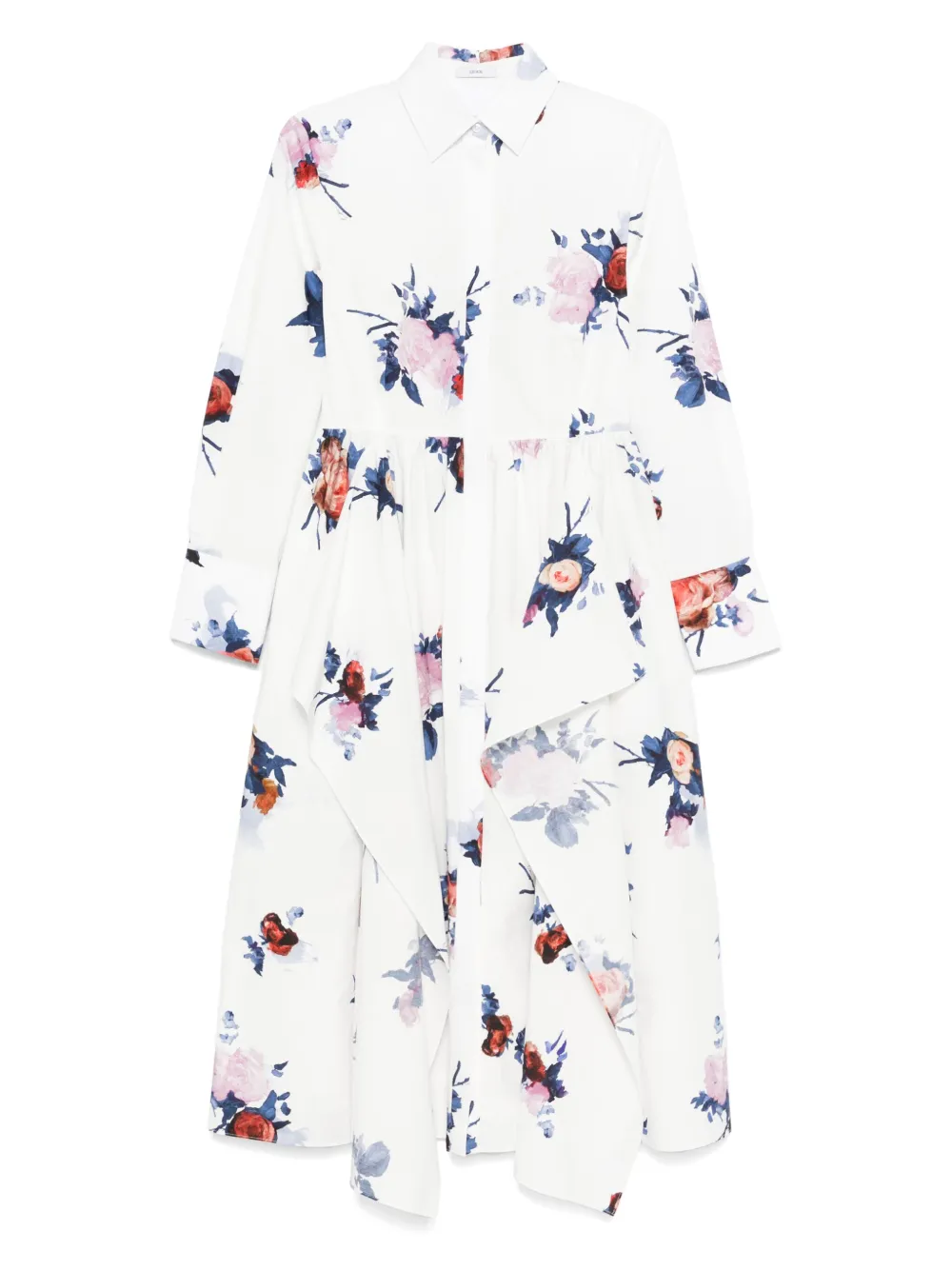 ERDEM floral-print midi dress Wit