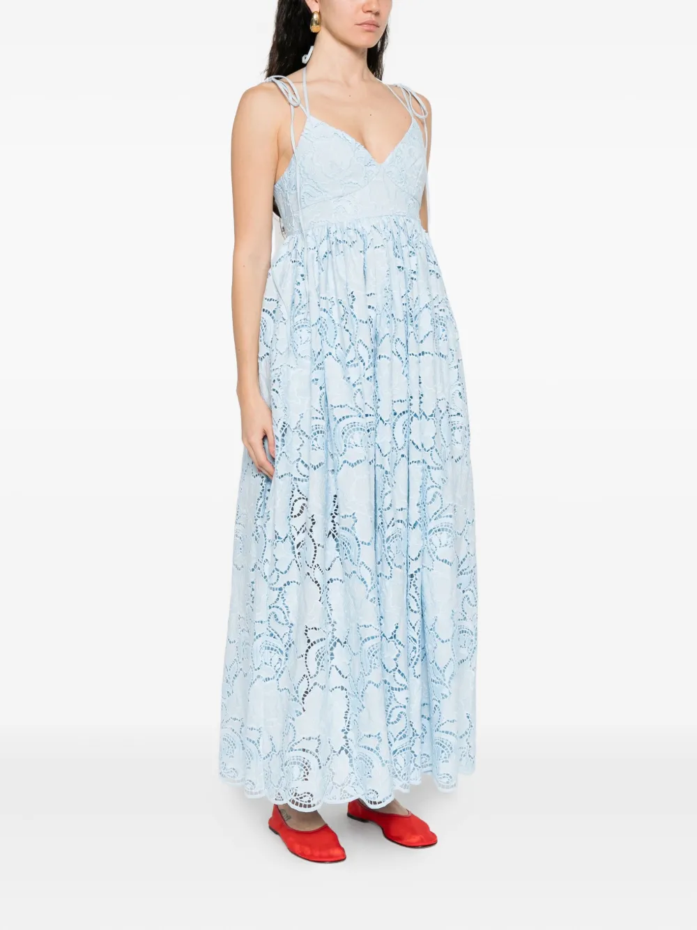 ERDEM sleeveless midi dress Blauw