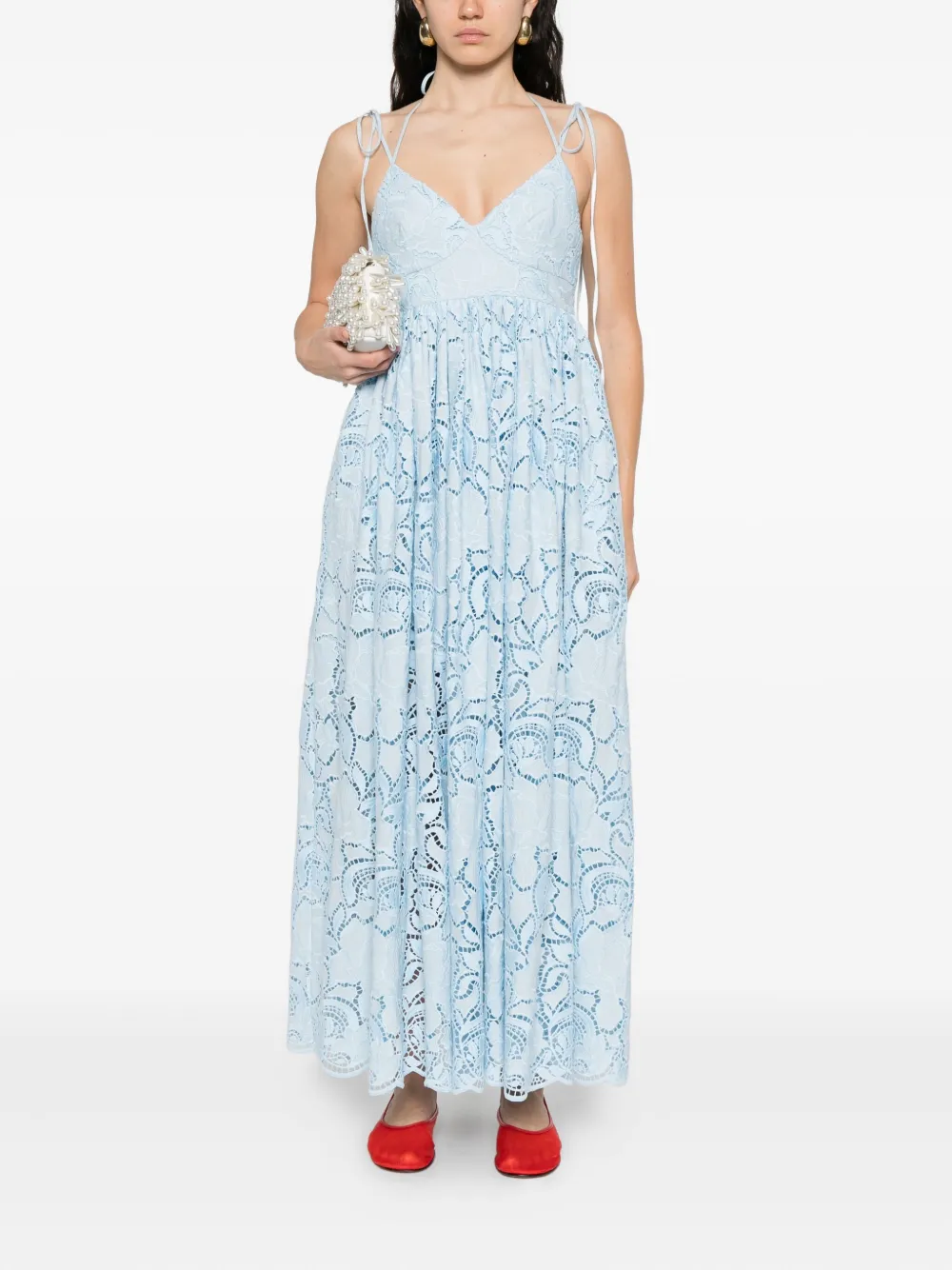 ERDEM sleeveless midi dress Blauw