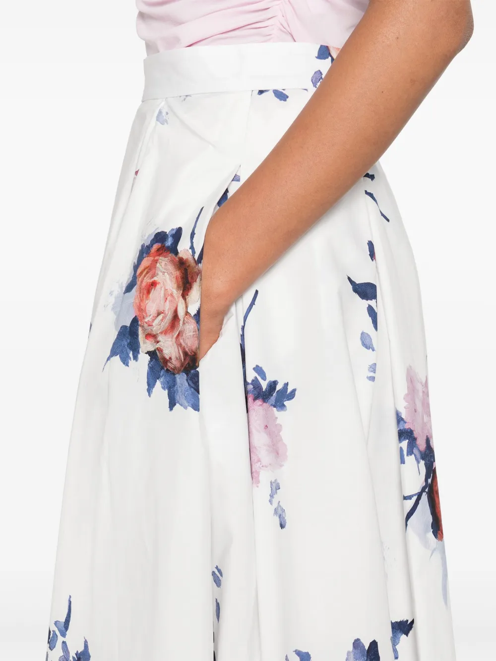 ERDEM pleated midi skirt Wit