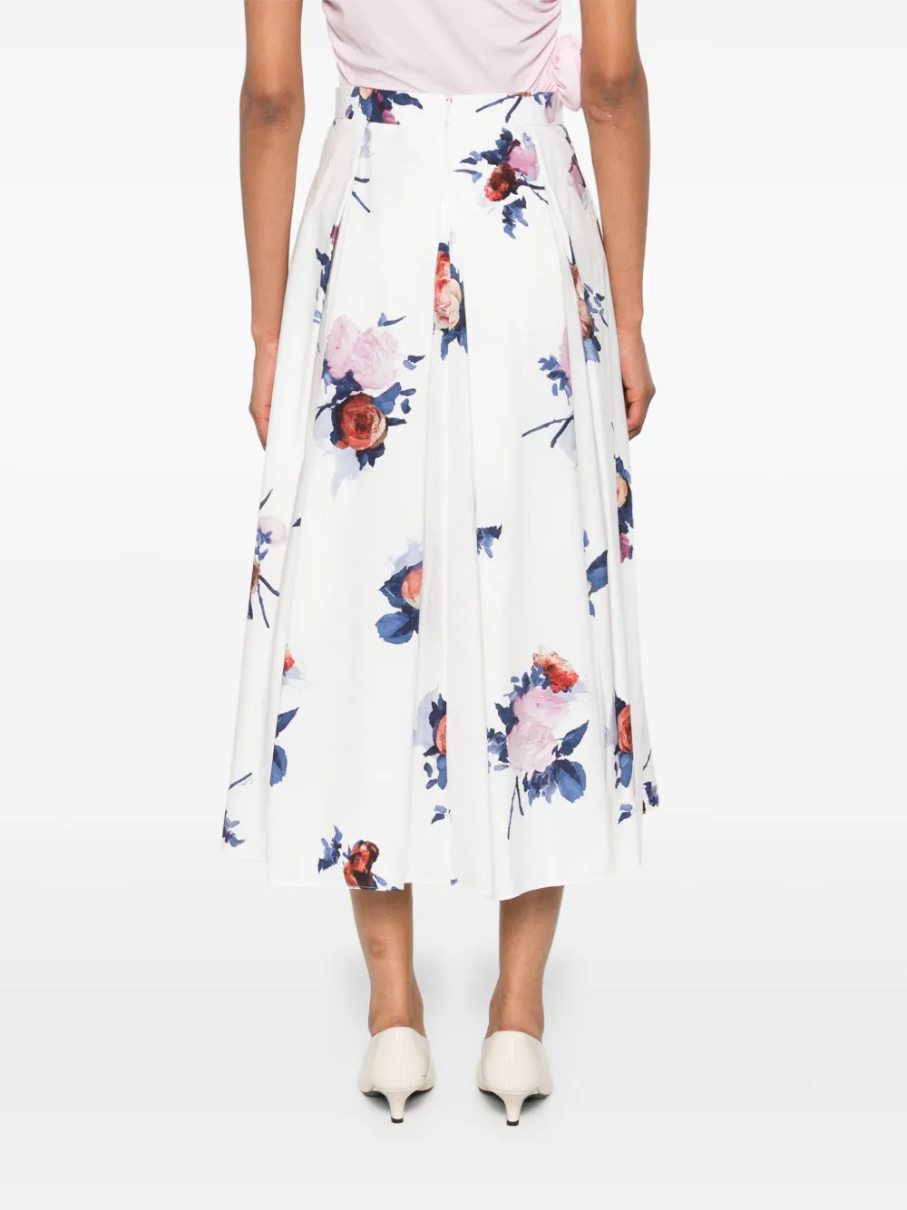 ERDEM pleated midi skirt Wit