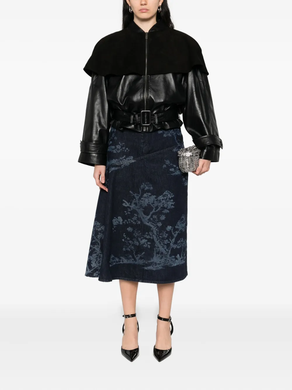 ERDEM denim midi skirt - Blauw