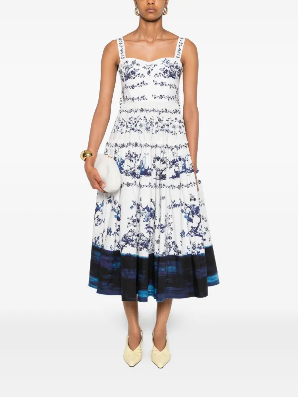 ERDEM フローラル ドレス | ホワイト | FARFETCH JP
