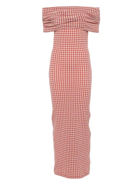 Alaïa gingham knit maxi dress