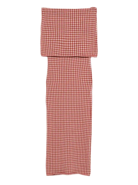 Alaïa gingham knit maxi dress