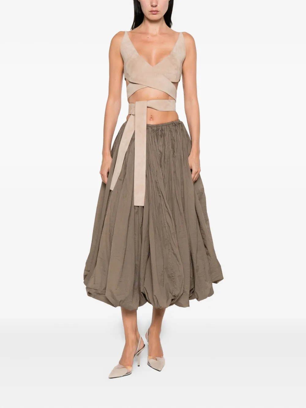 Alaïa wrap striped cropped top | Vests & Tank Tops | Image 2