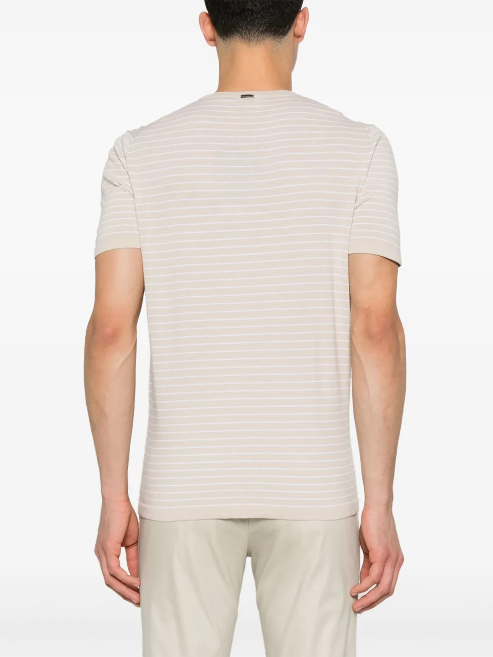 Herno Gestreept T-shirt Beige