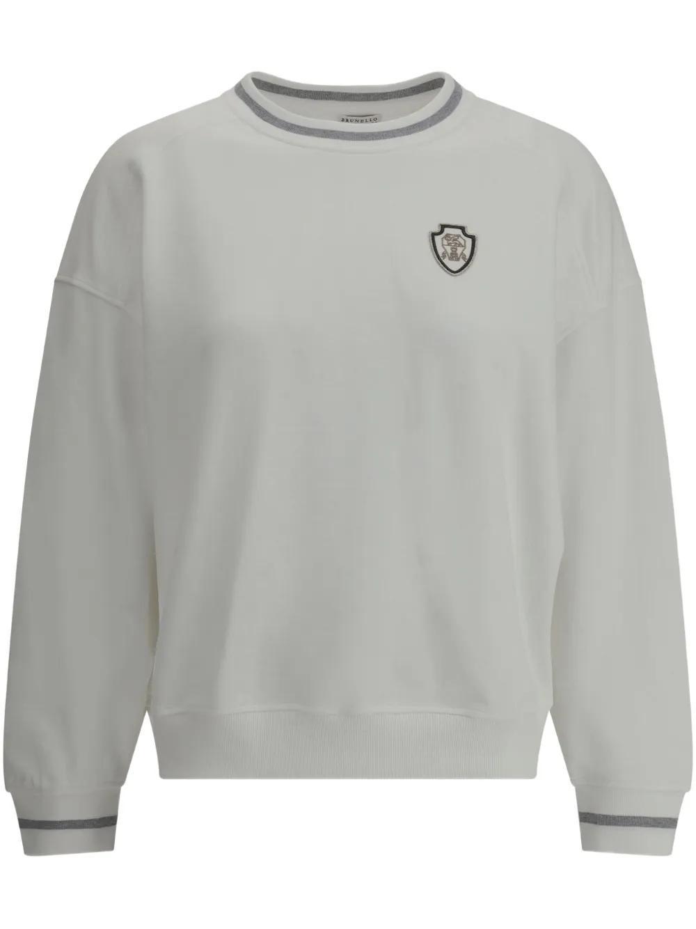 Brunello Cucinelli Sweater verfraaid met embleem Wit
