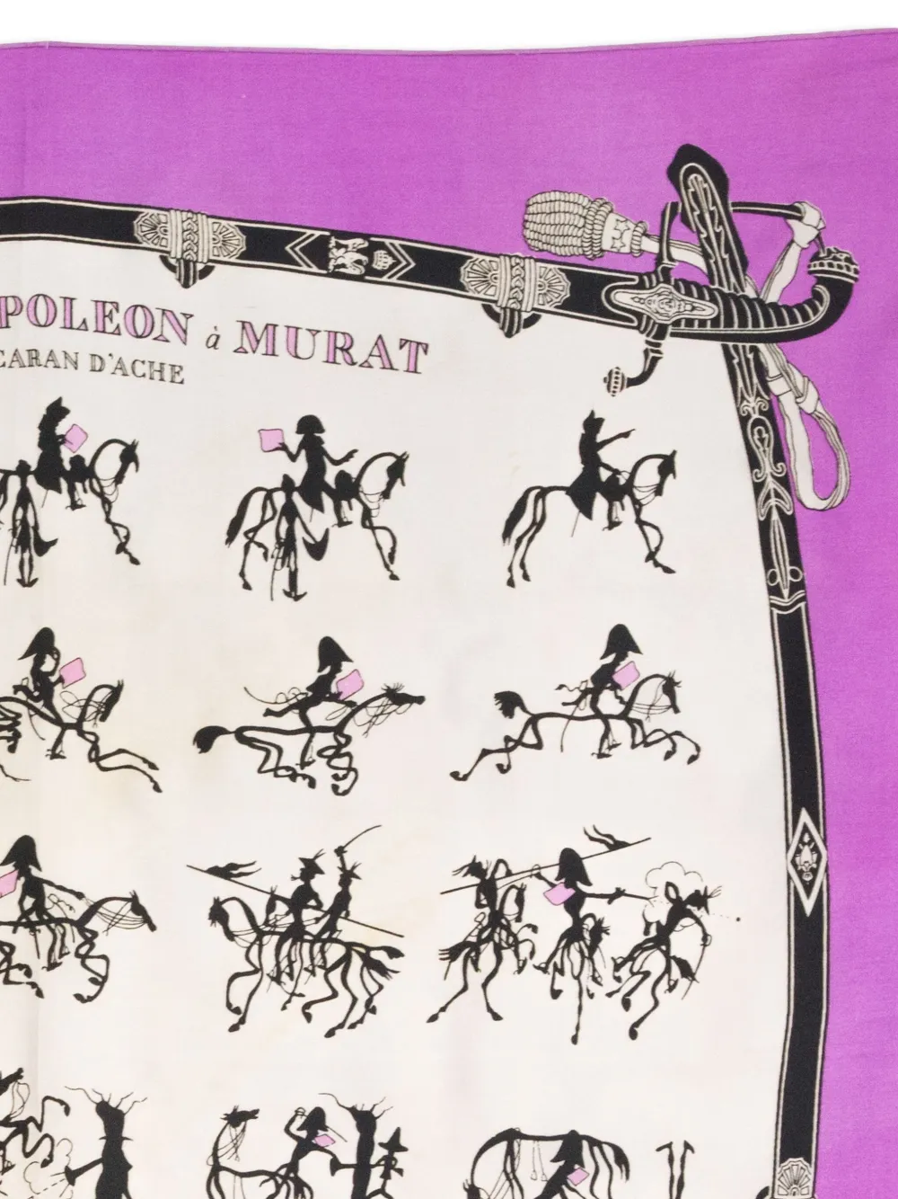 Pre-owned Hermes 1946 Lettre De Napoleon A Murat By Hugo Grygkar Scarf In Pink