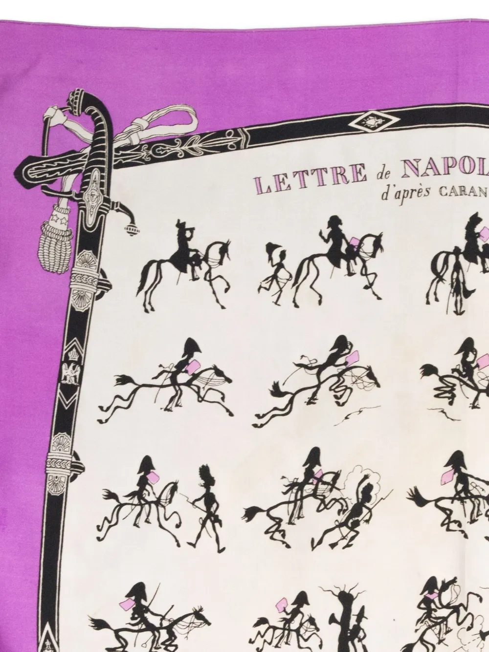 Hermès Pre-Owned 1946 Lettre de Napoleon a Murat by Hugo Grygkar scarf - Roze