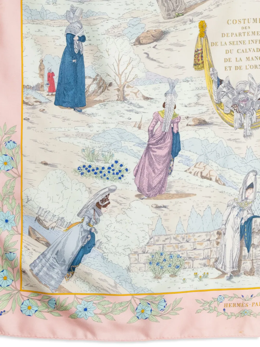 Pre-owned Hermes 1991 X Z. Pauwels Scarf In Pink