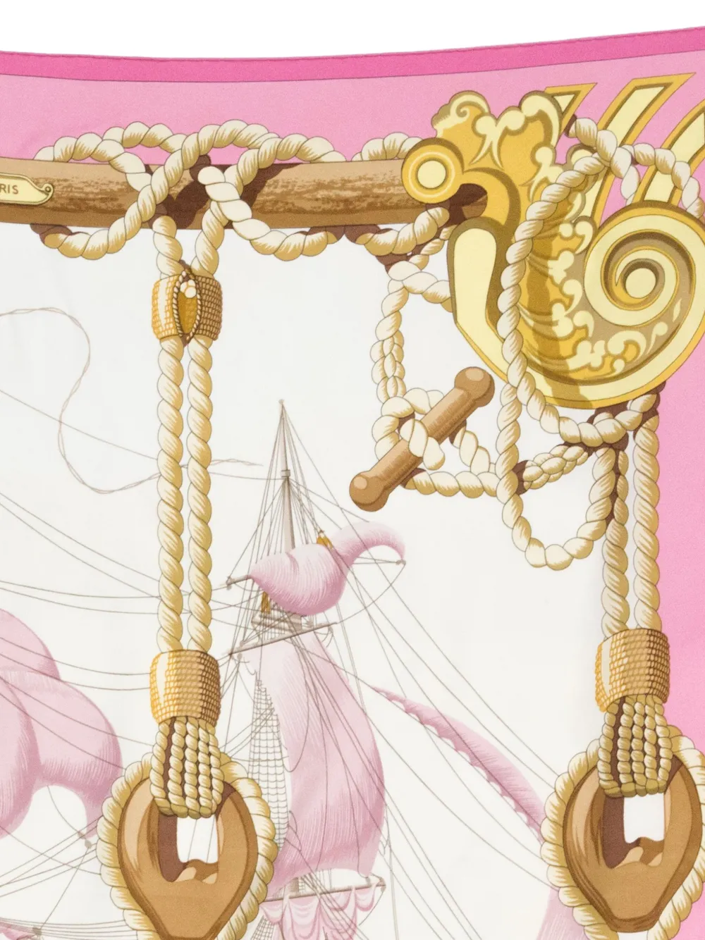 Pre-owned Hermes 1990s Tribord Scarf In Pink