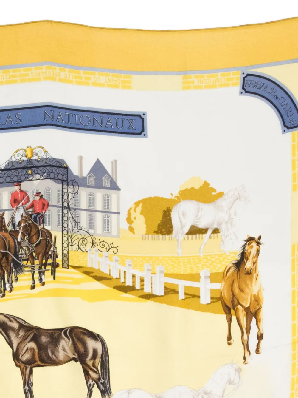 Pre-owned Hermes 1989 X Hubert De Watrigant Scarf In Yellow