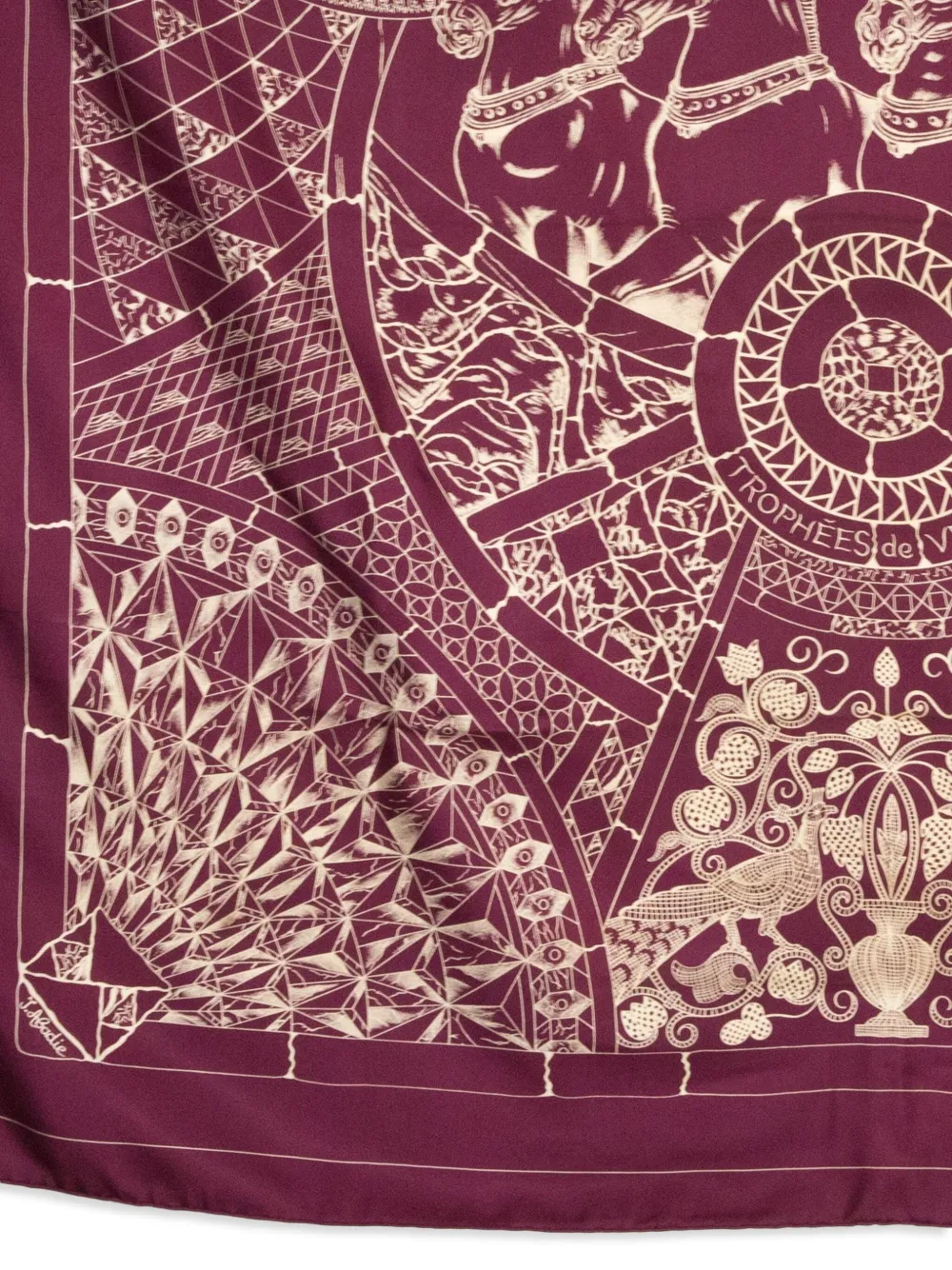 Pre-owned Hermes 2011 Trophees De Venise By Julie Abadies Scarf In Red