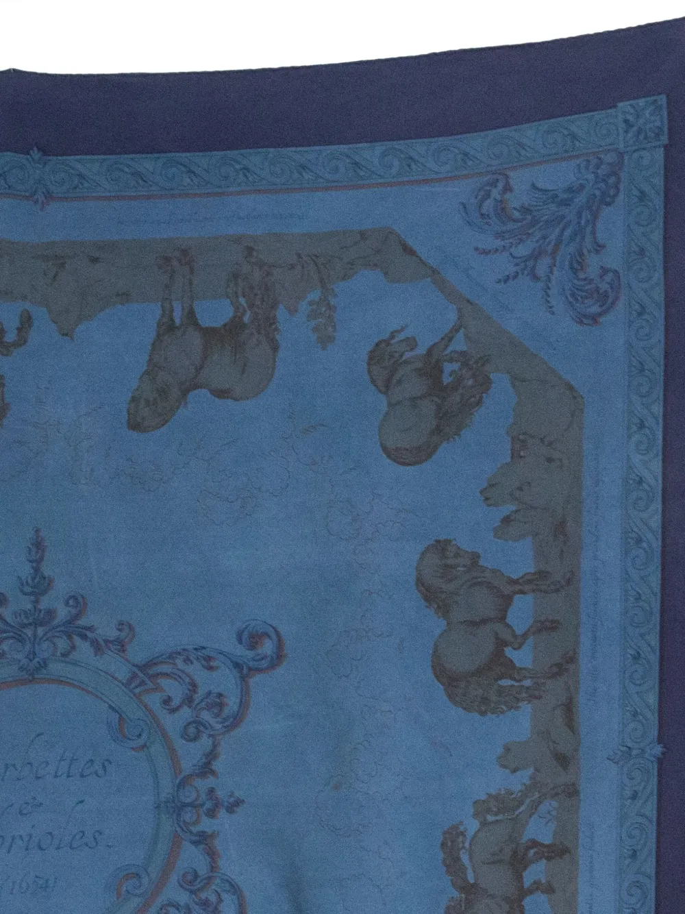 Pre-owned Hermes 2010 X Françoise Faconnet Scarf In Blue