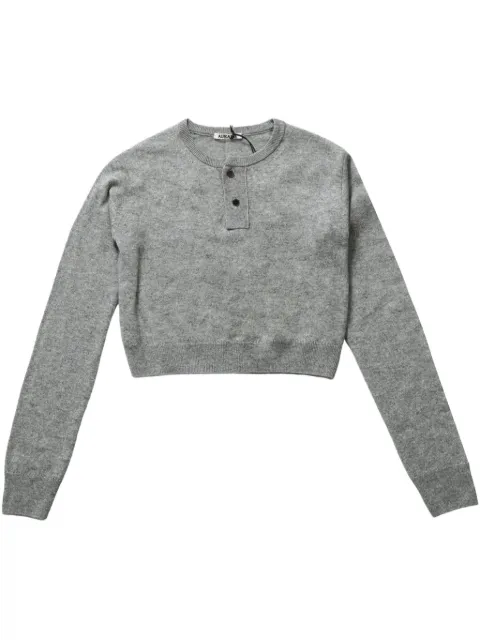 Auralee fine-knit henley-neck sweater 