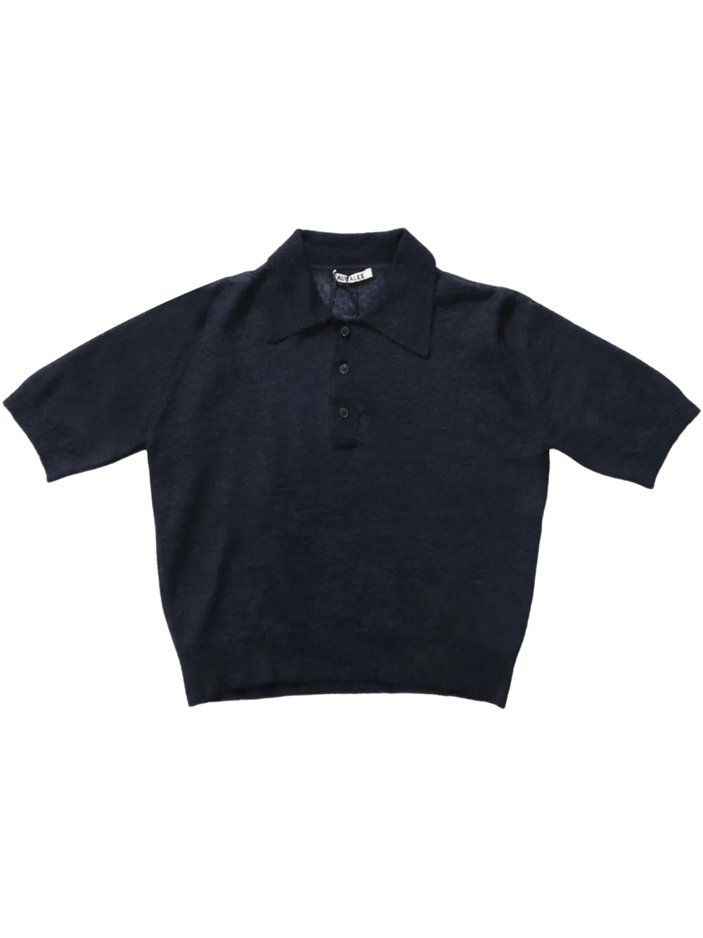 fine-knit sheer polo shirt