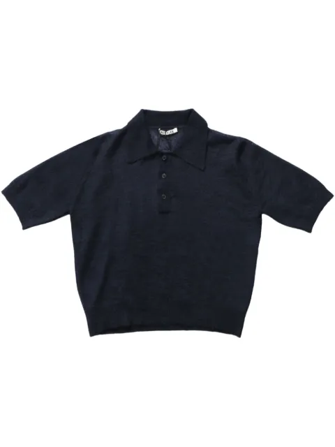 Auralee fine-knit sheer polo shirt 