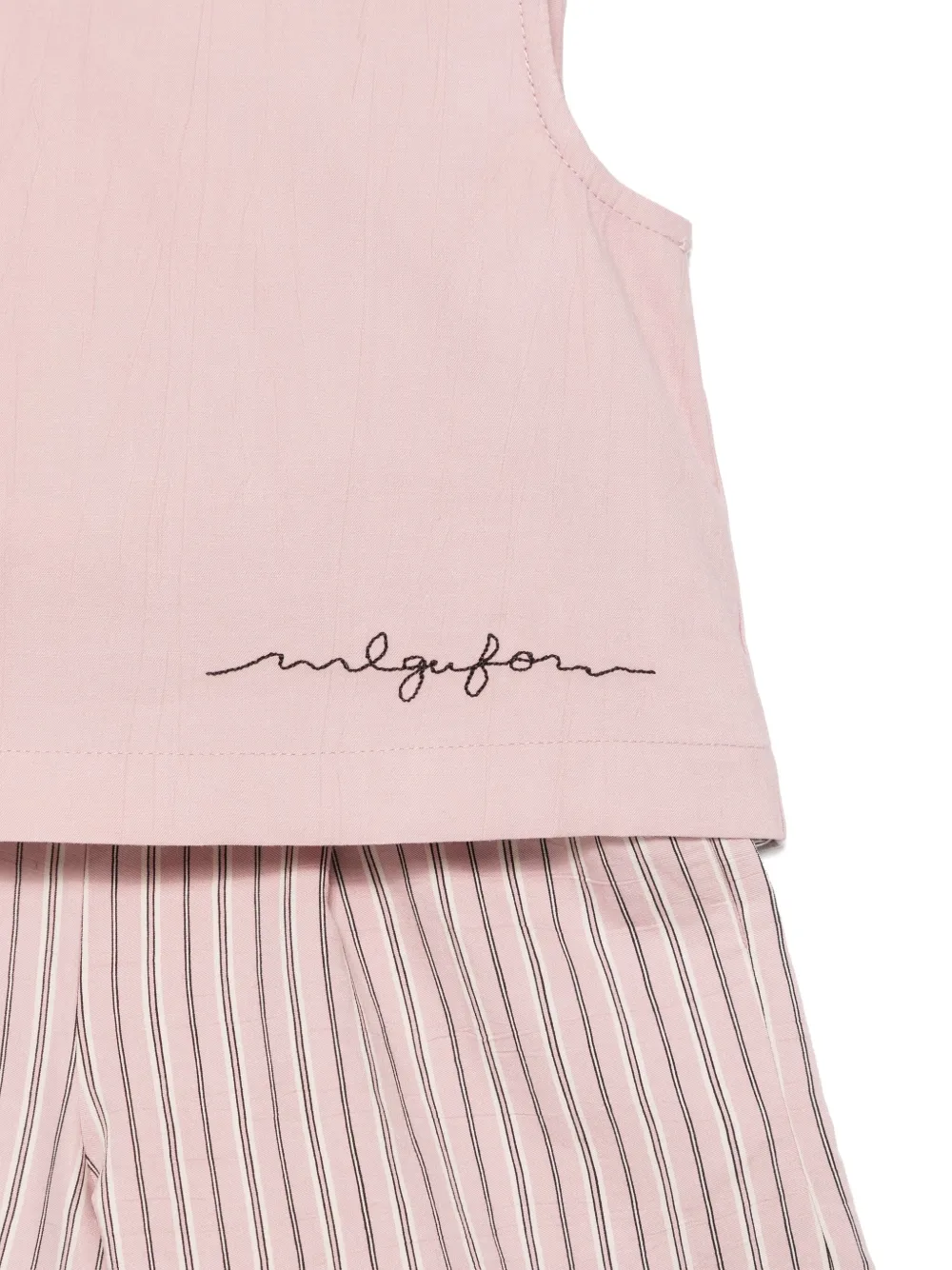 Il Gufo Gestreepte broekenset Roze