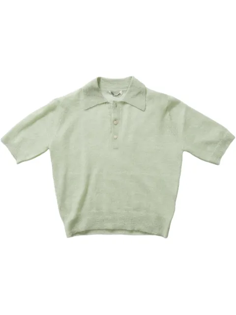 Auralee fine-knit sheer polo shirt 