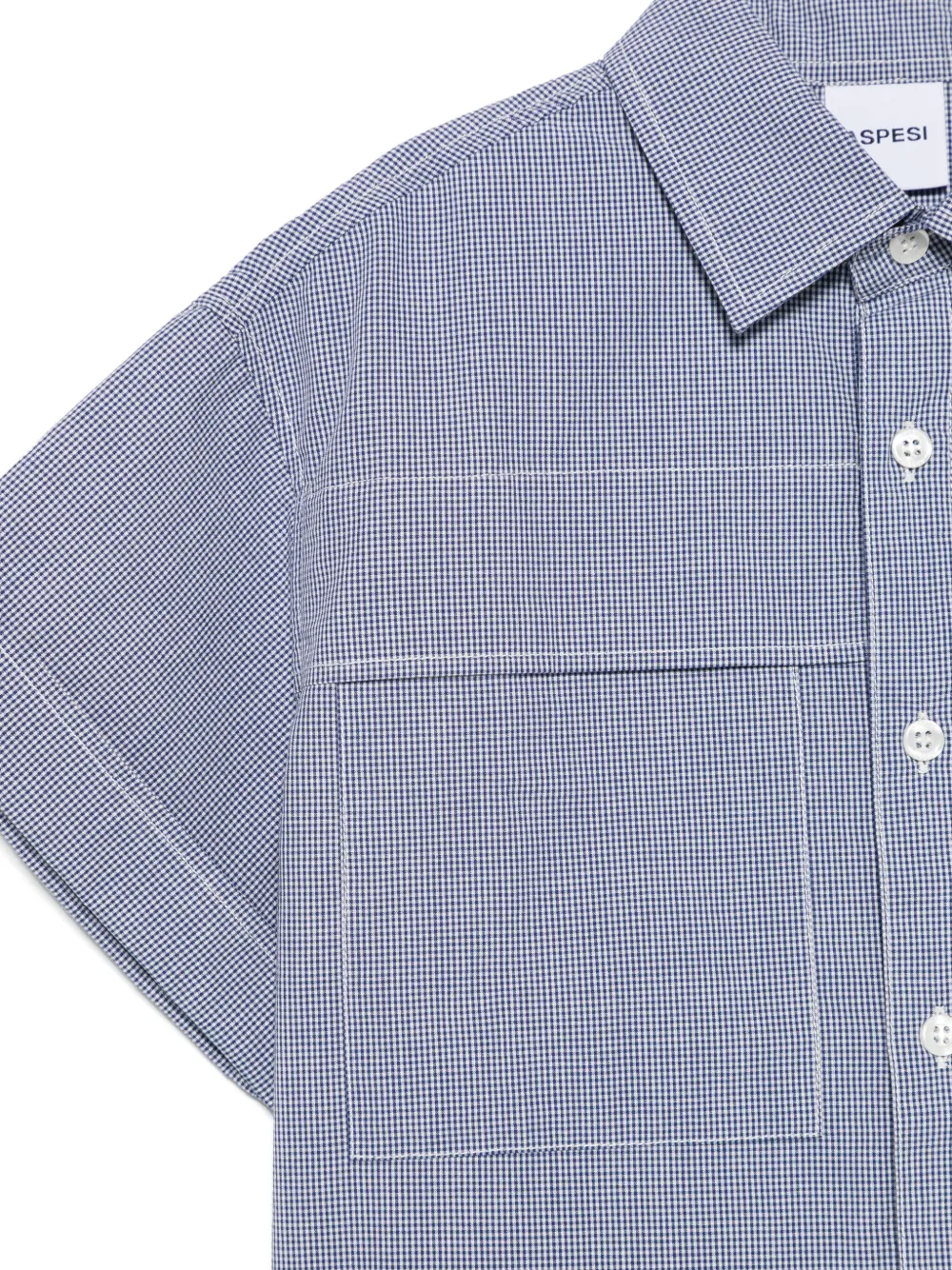 Aspesi Kids Geruit shirt Blauw