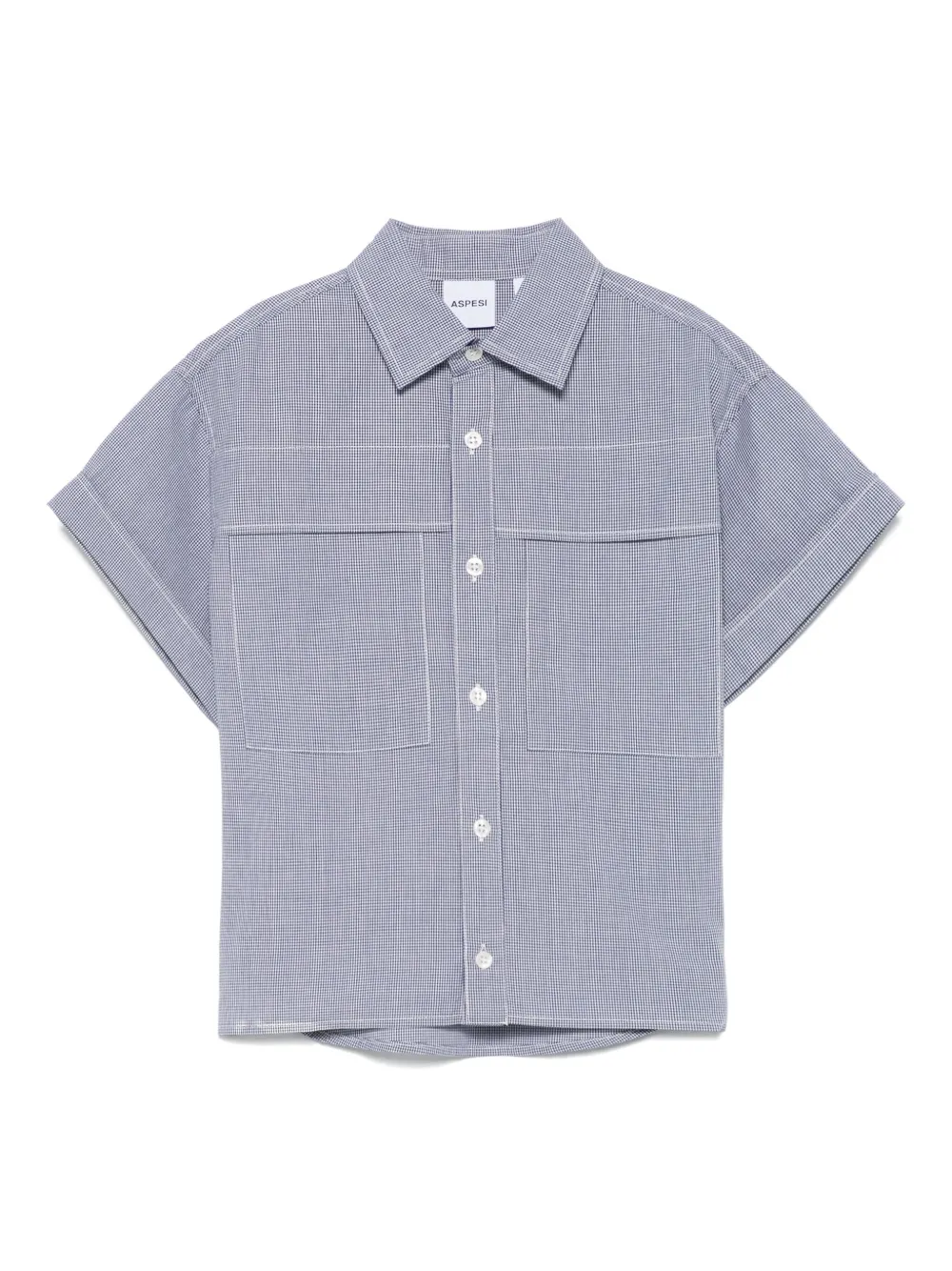 Aspesi Kids Hemd mit Mikro-Karomuster | Blau | Image 1