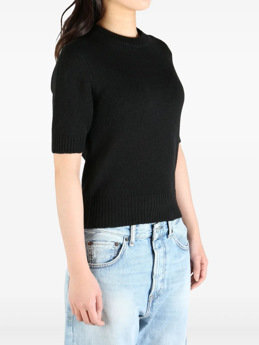 Auralee cashmere T-shirt Zwart