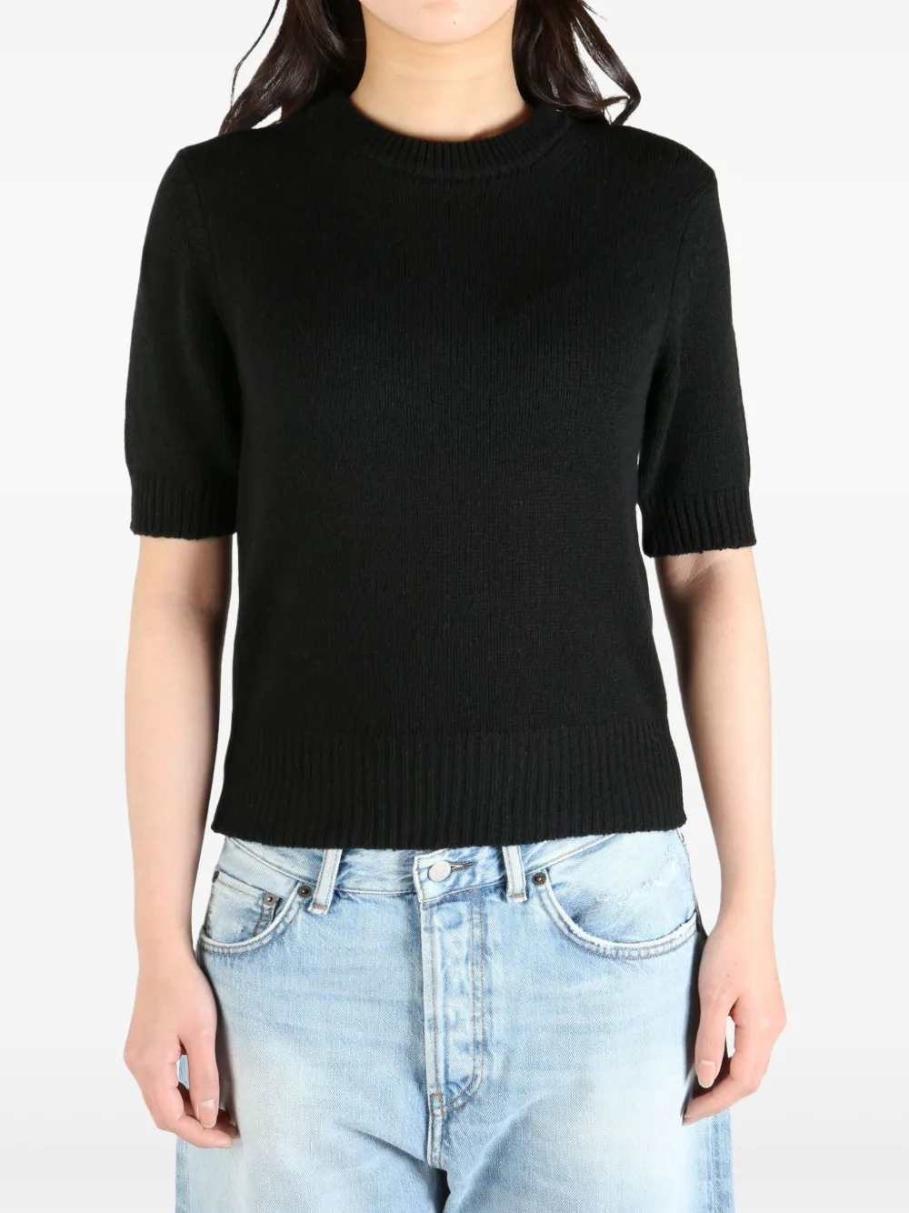 Auralee cashmere T-shirt Zwart