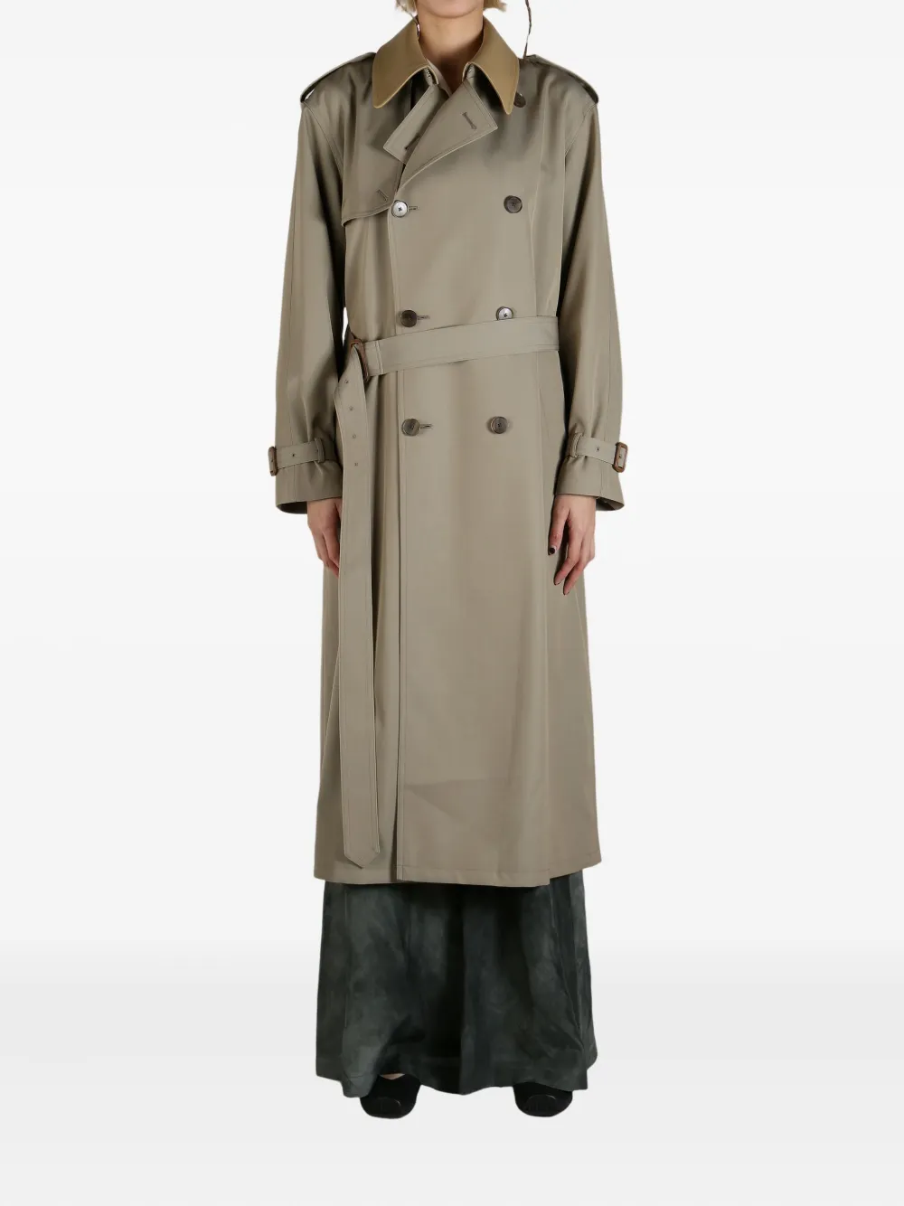 Shop Auralee Wool Trench Coat