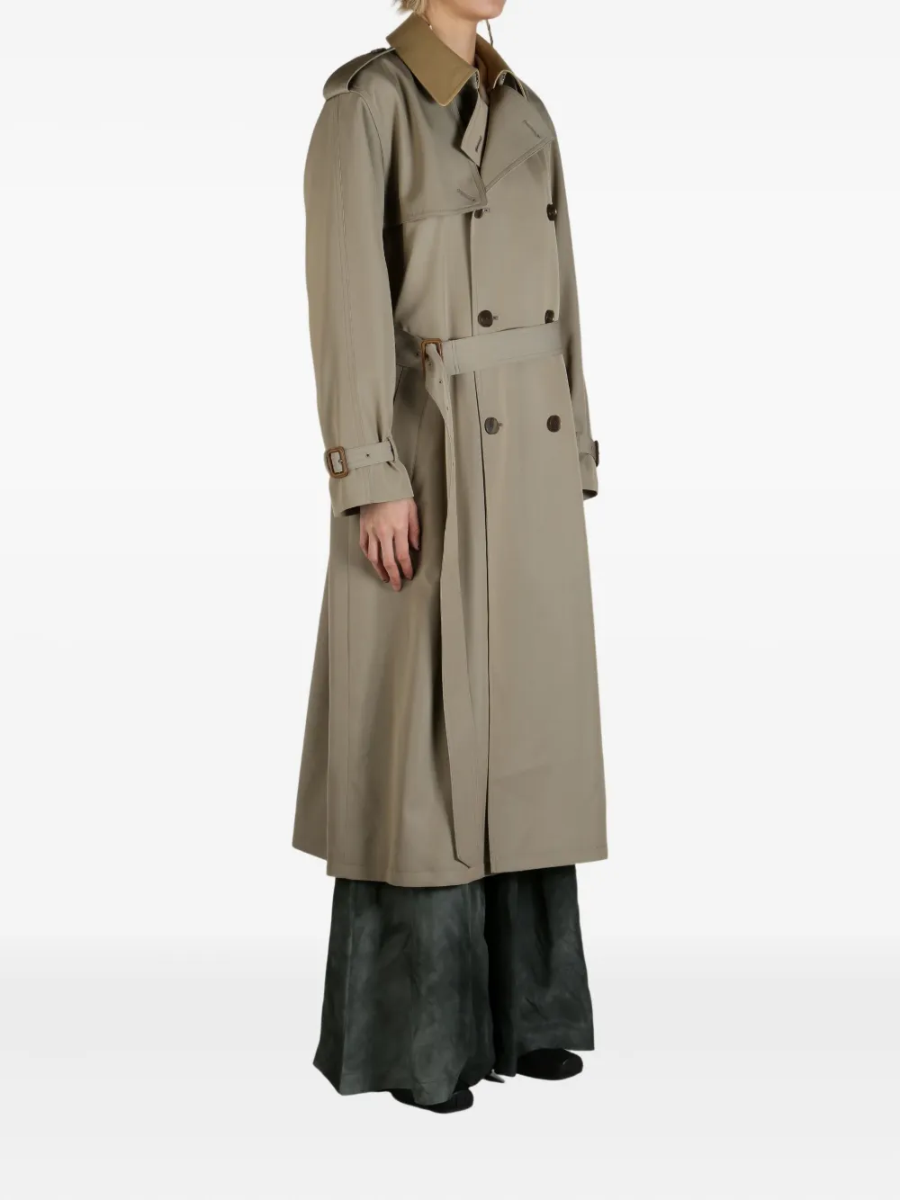 Shop Auralee Wool Trench Coat