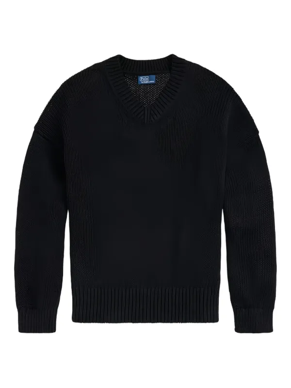 Polo Ralph Lauren ブラックセーター M Polo Ralph Lauren ロングスリーブ Vネックセーター | ブラック