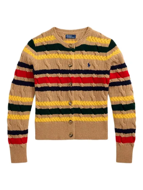 Polo Ralph Lauren cardigan en maille torsadée à rayures
