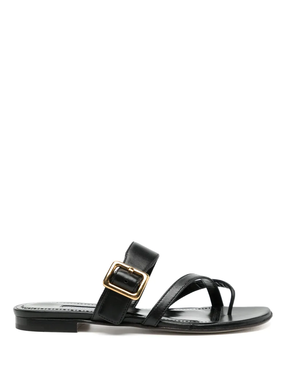 leather flat sandals