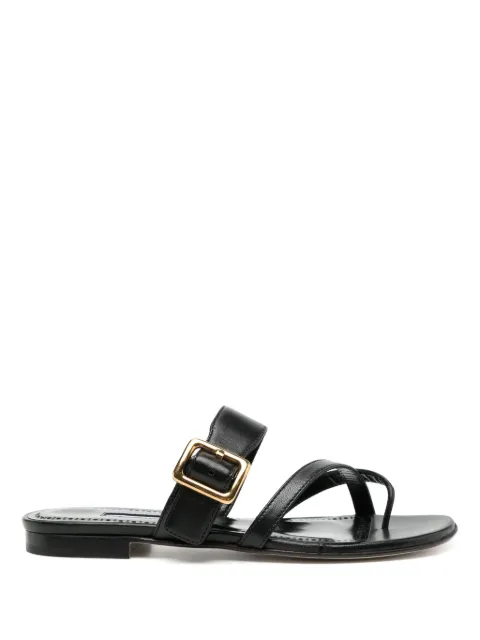 Manolo Blahnik leather flat sandals