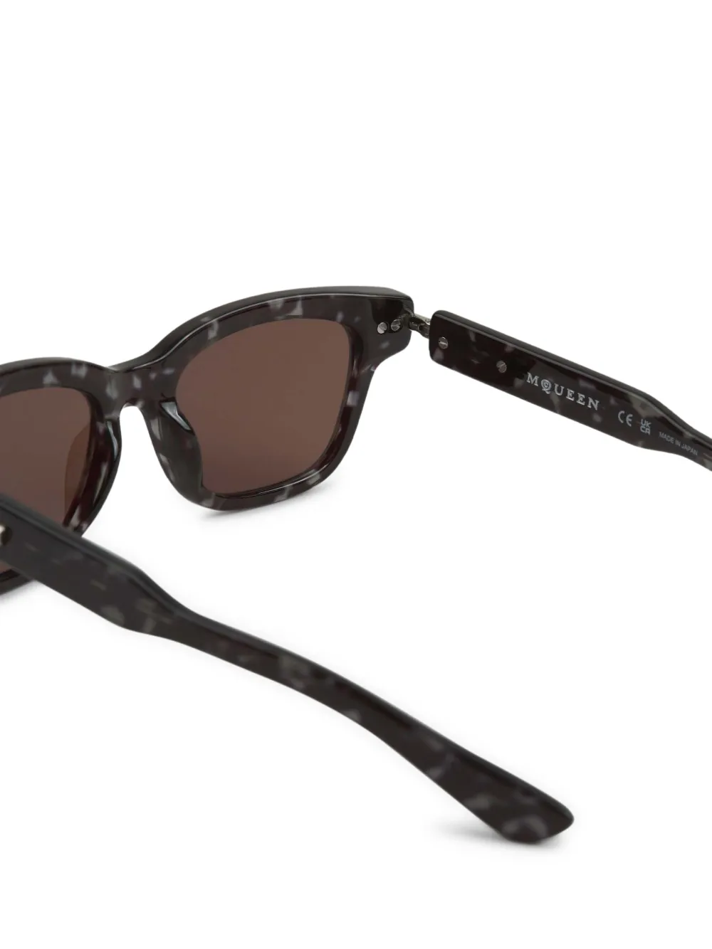 Alexander McQueen Eyewear Zonnebril met rechthoekig montuur Bruin