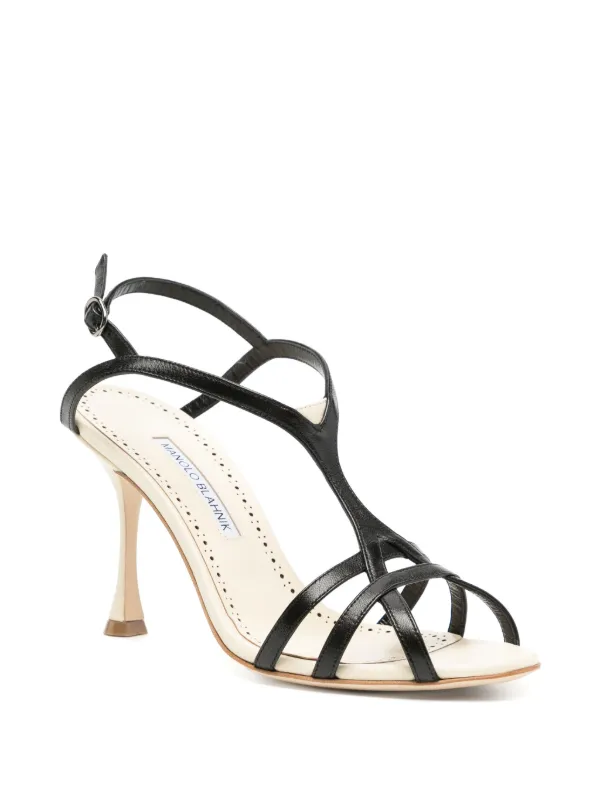 Manolo Blahnik 100mm Strappy Sandals | Black | FARFETCH CA