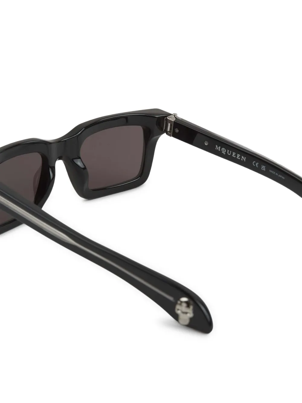 Alexander McQueen Eyewear Zonnebril met rechthoekig montuur Zwart