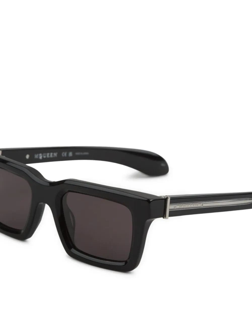Alexander McQueen Eyewear Zonnebril met rechthoekig montuur Zwart