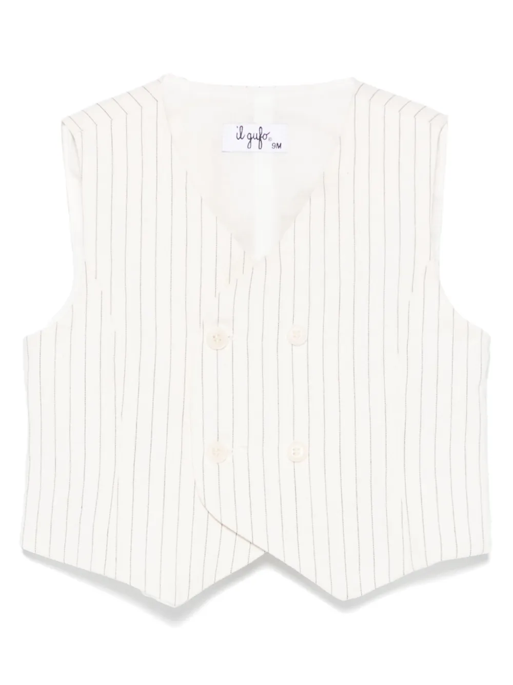 Il Gufo Gilet met krijtstreep Wit