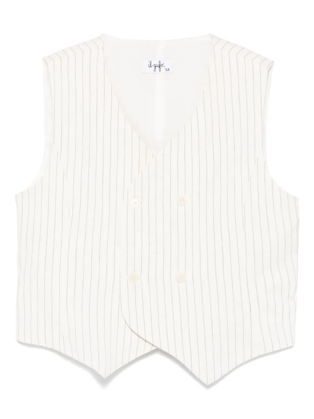 Il Gufo Gilet met krijtstreep Wit