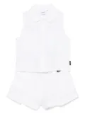 Aspesi Kids linen shorts set - White