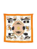 Hermès Pre-Owned 1990s Voitures A transformations by F. de la Perrière scarf - Orange