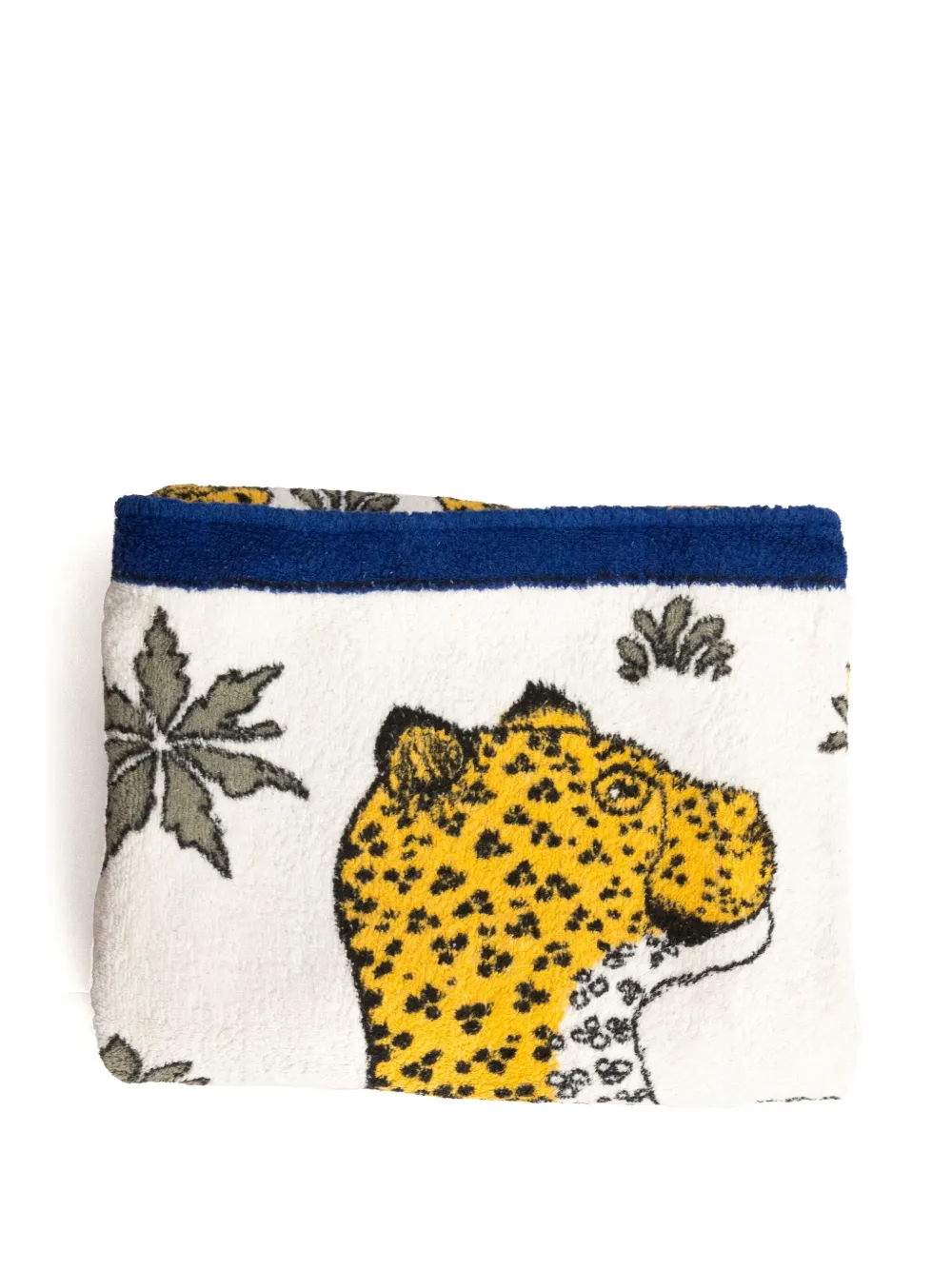 Pre-owned Hermes 2000s X Christiane Vauzelles Léopards Beach Towel In Blue