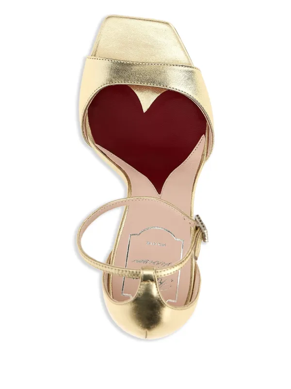 Roger Vivier 100mm Marlene Sandals | Gold | FARFETCH