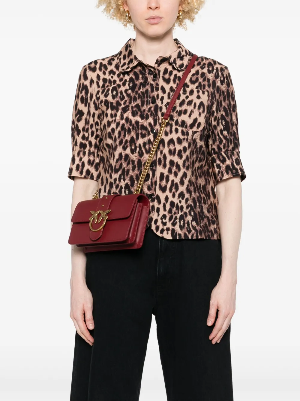 PINKO Love Click kleine crossbodytas Rood