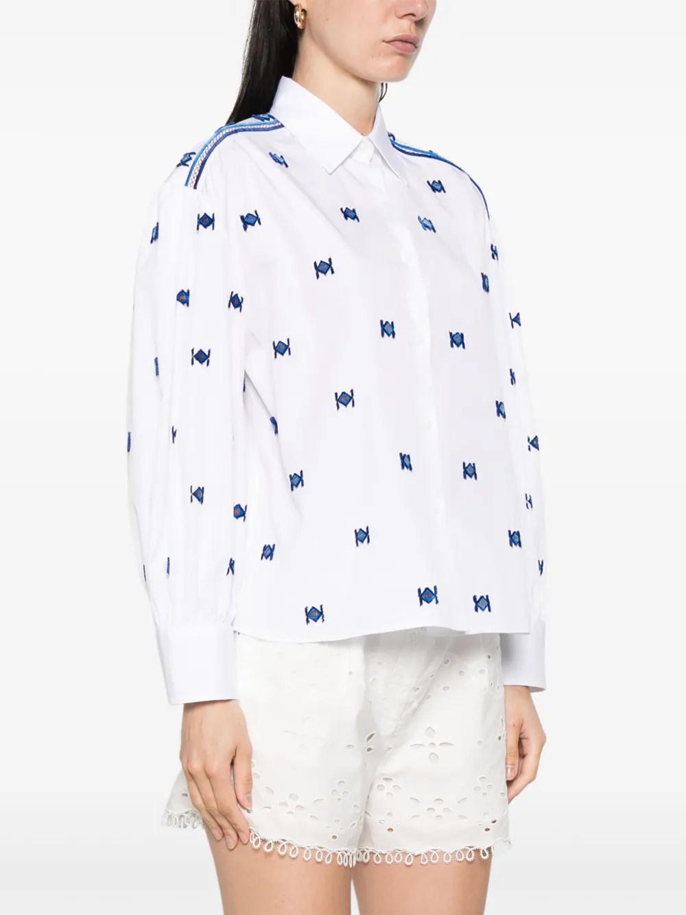 Ermanno Scervino Blouse met patroon Wit