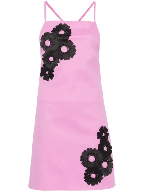 MSGM floral-appliqué mini dress